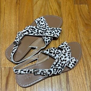 Marc Fisher Black and Brown Sandals with Flat Sole